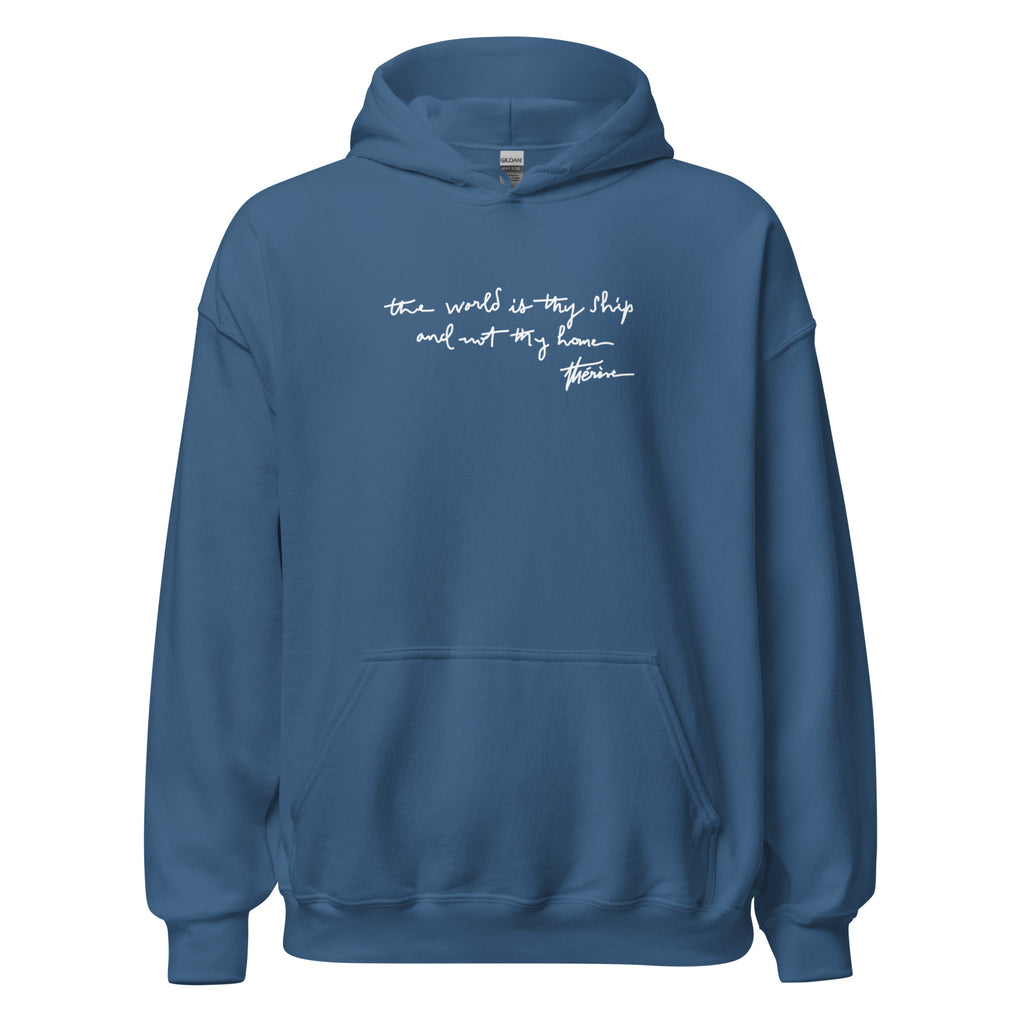 St. Thérèse of Lisieux Indigo Blue Catholic Hoodie