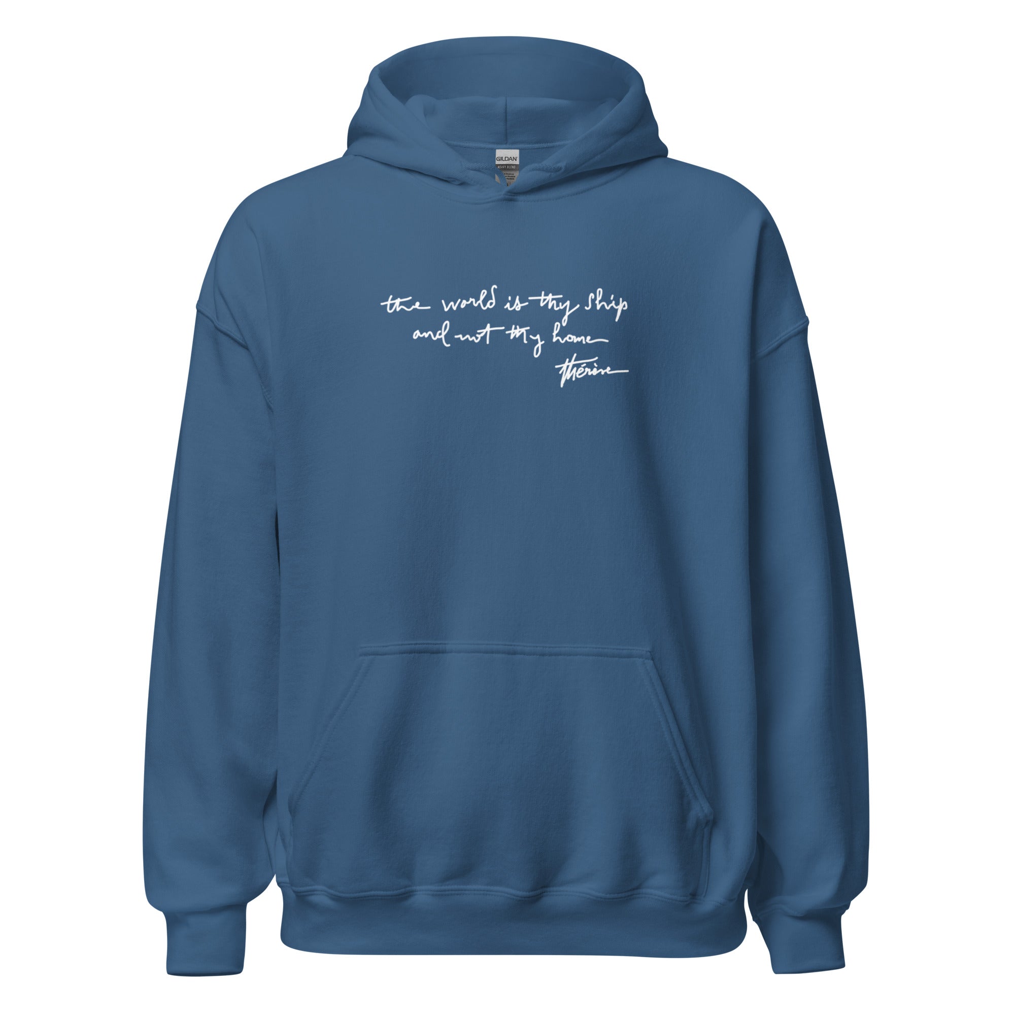St. Thérèse of Lisieux Indigo Blue Catholic Hoodie