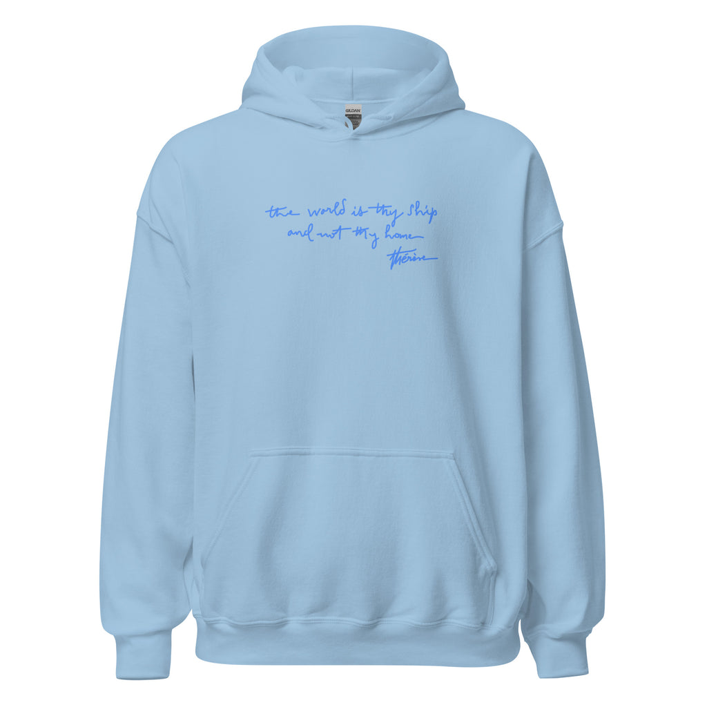 St. Thérèse of Lisieux Light Blue Catholic Hoodie