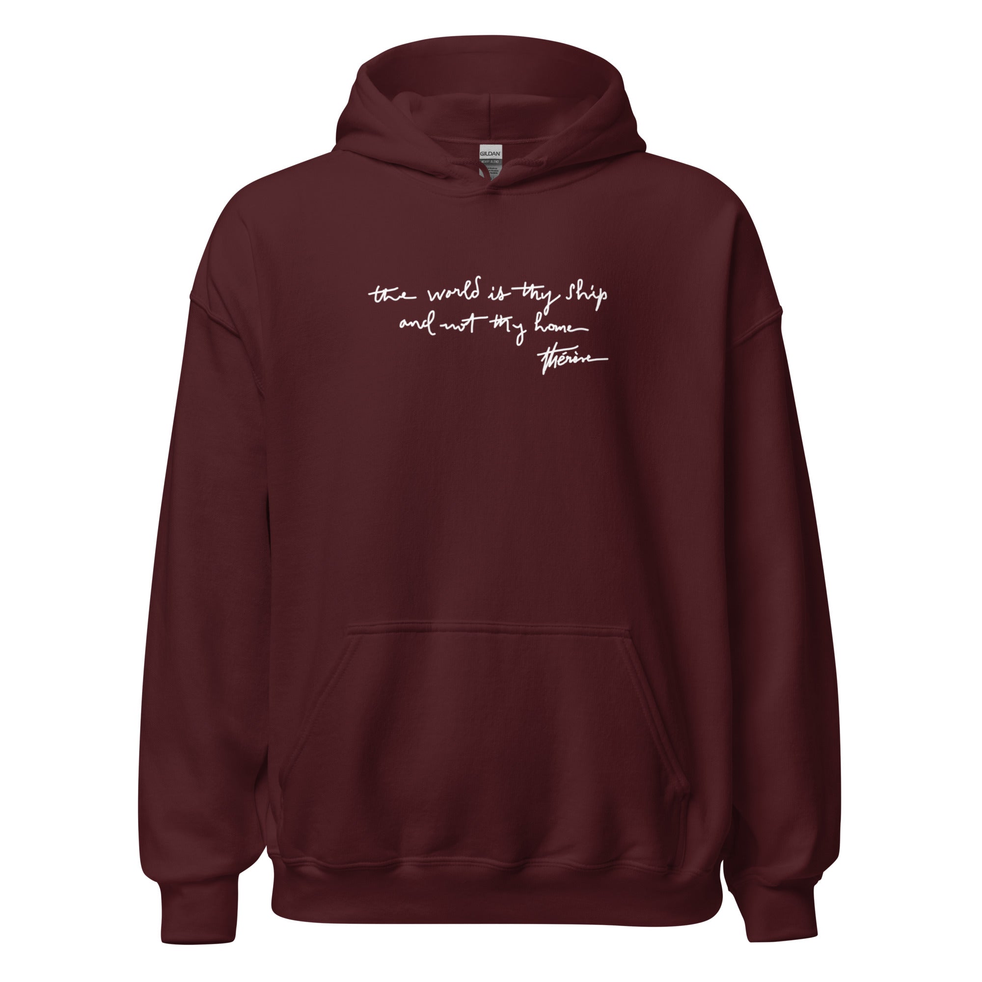 St. Thérèse of Lisieux Maroon Catholic Hoodie