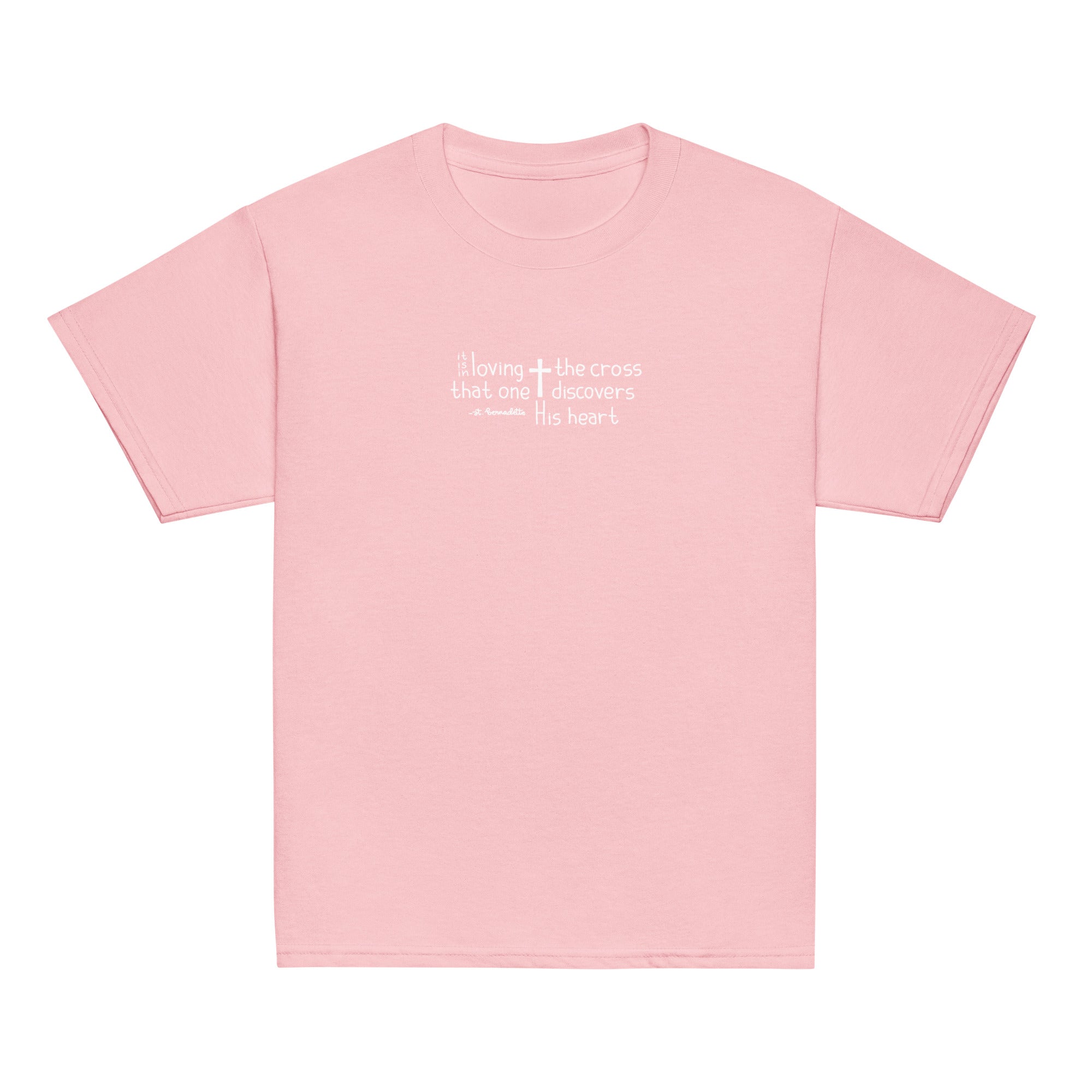 St. Bernadette Soubirous Light Pink Catholic Youth T-Shirt